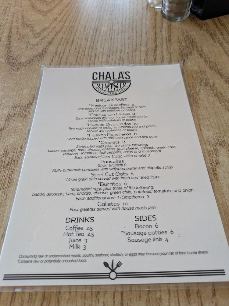 Chala's Wood Fire Grill Menu image 2