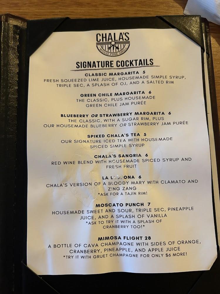 Chala's Wood Fire Grill Menu image 3